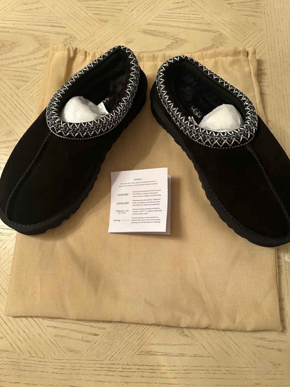 UGG  Black Suede Slip-On Moccasin with Contrast Stitching